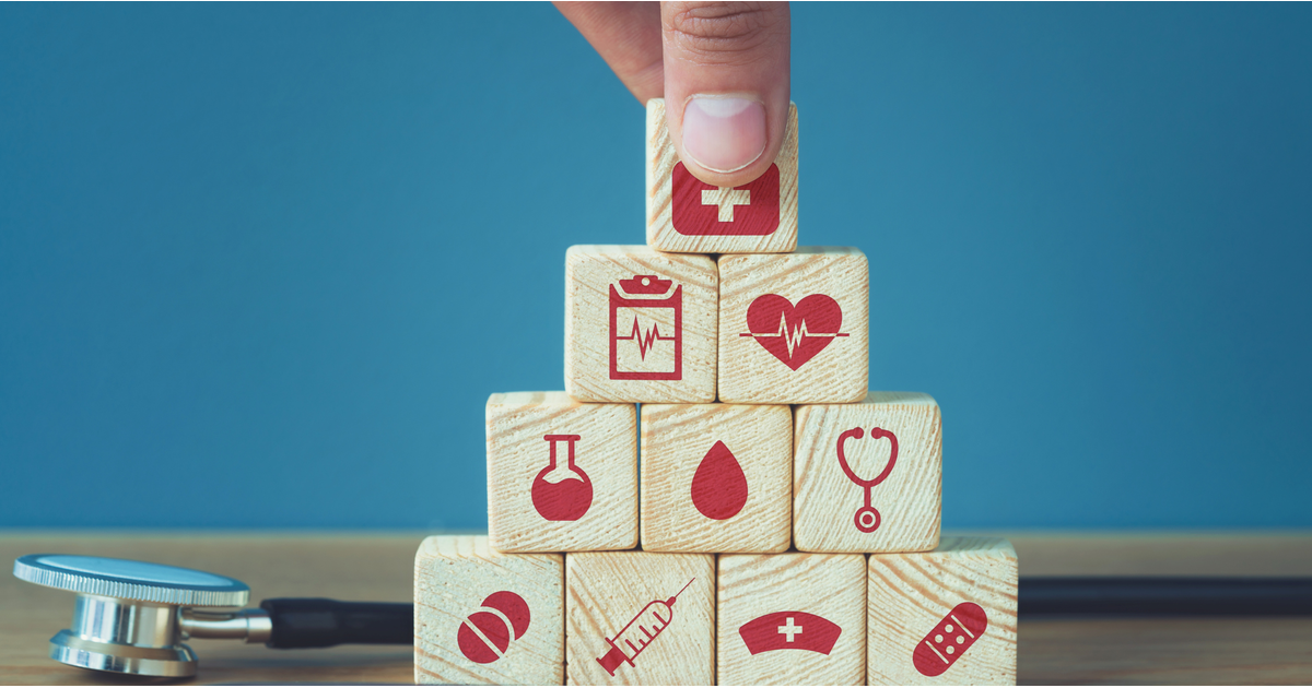 Building blocks healthcare symbols